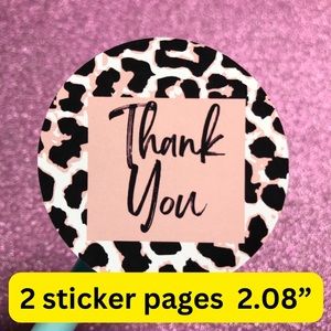 2 pages  thank you stickers size 2.08”